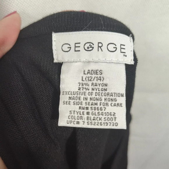 George Black Jewel Button Up Cardigan Sweater Women Size L 12-14 MISSING BELT - Picture 6 of 7